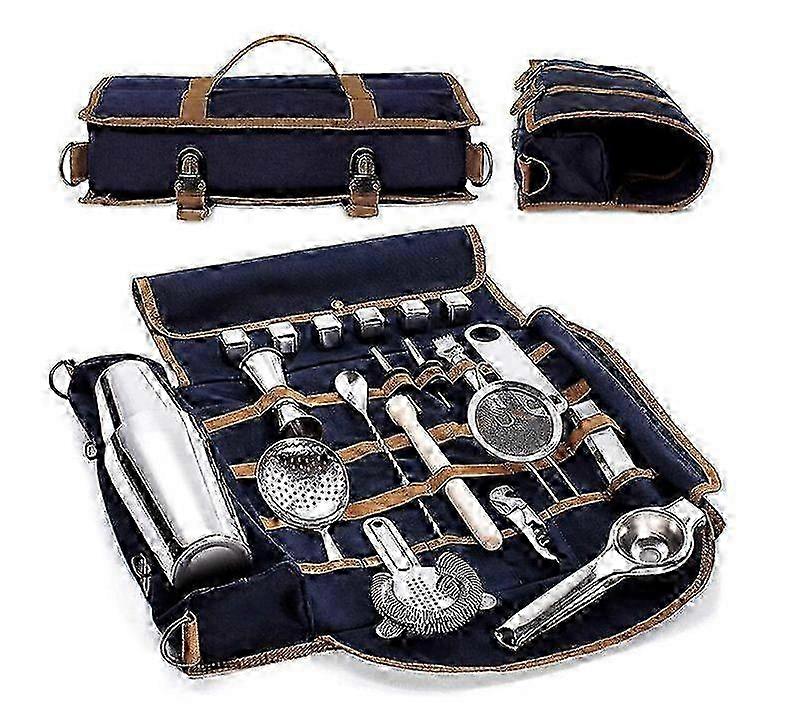 2025 Canvas Bartending Kit One Shoulder bartending utensil Storage bag Shockproof bartending kit
