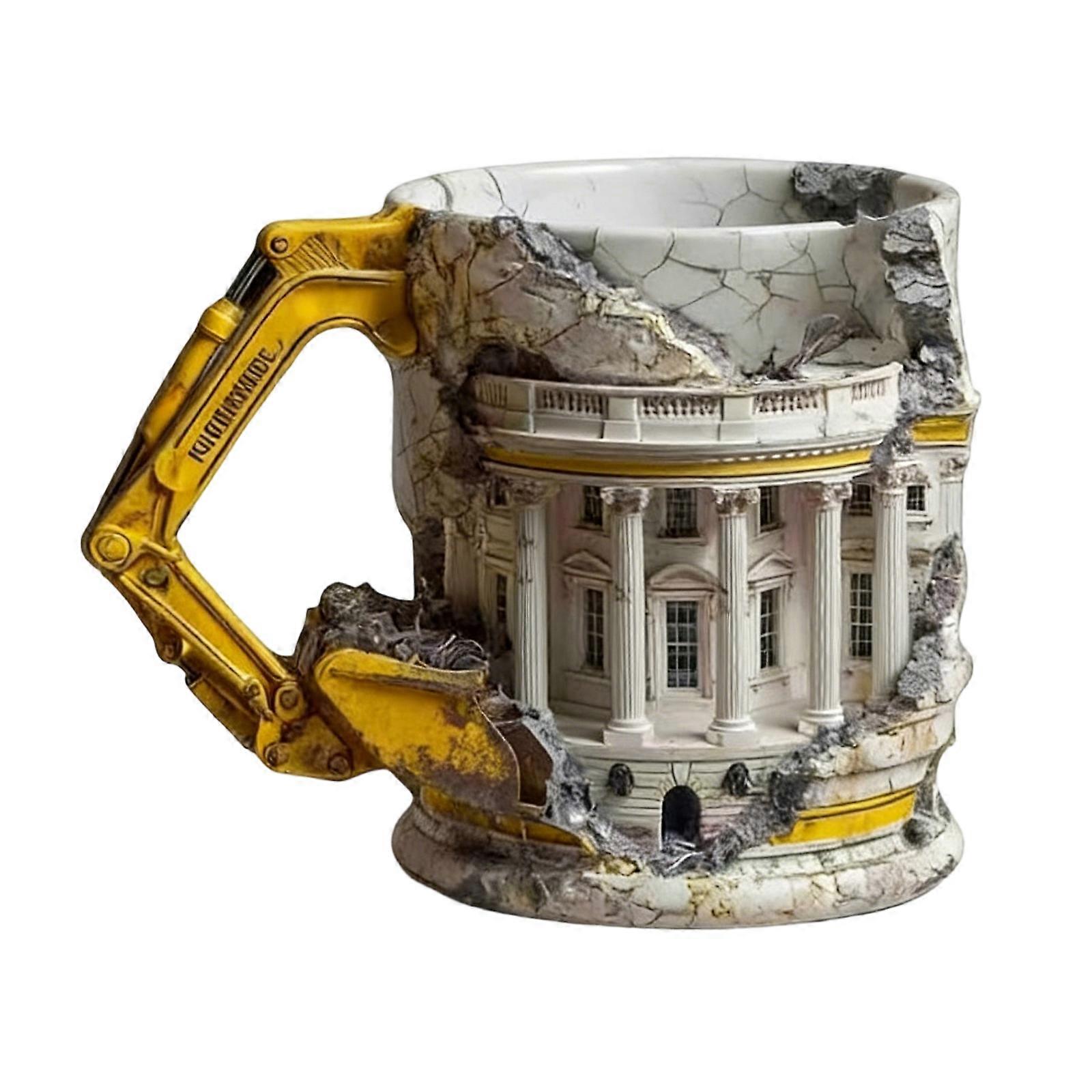 Multifunctional Excavator Shape Drinking Cup with Handle Someone Lied Demolition Mug for Coffee Beverage Container Multicolor