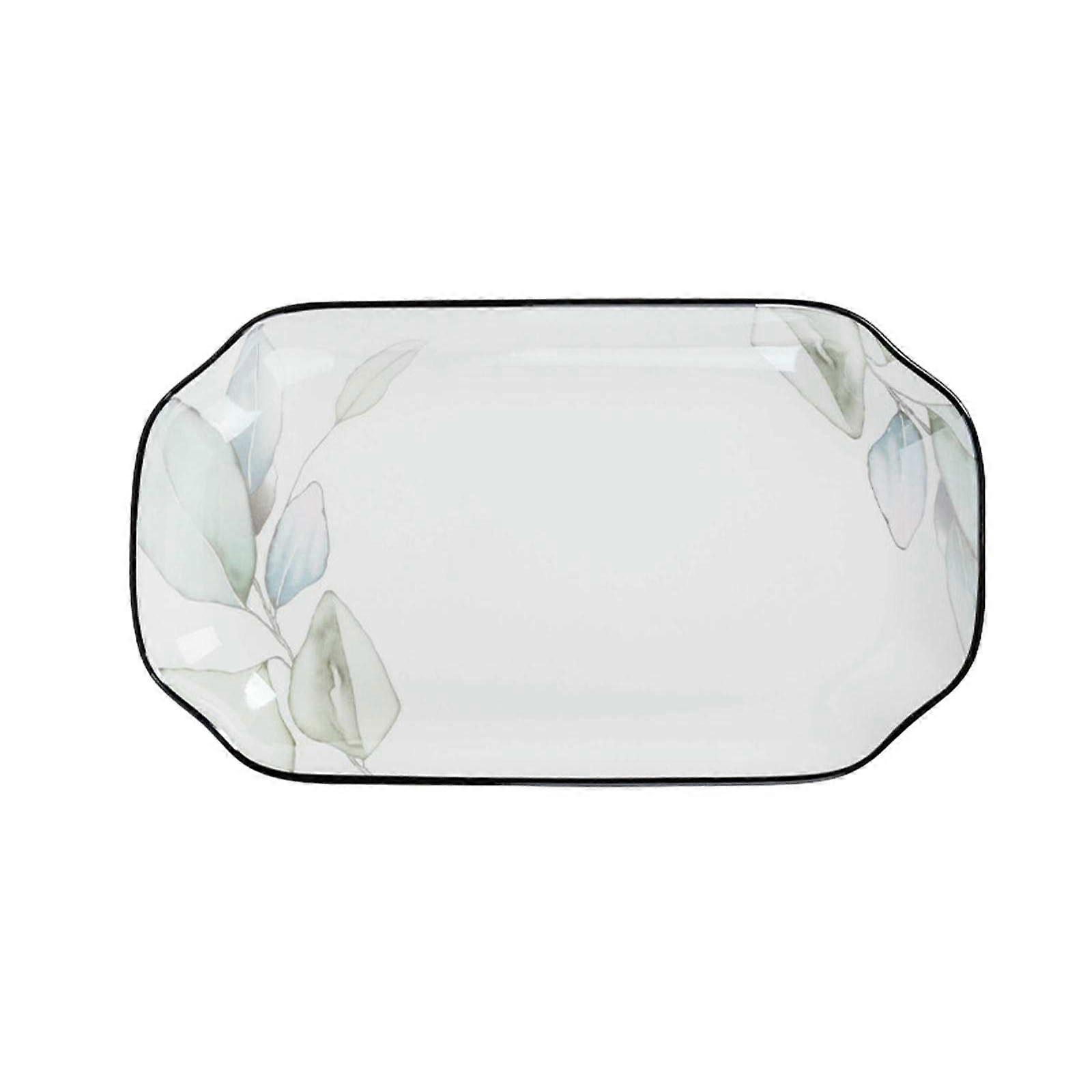 Chinese Ceramic Fish Serving Plate, Porcelain AngleCut Dish, Microwave Dishwasher Safe