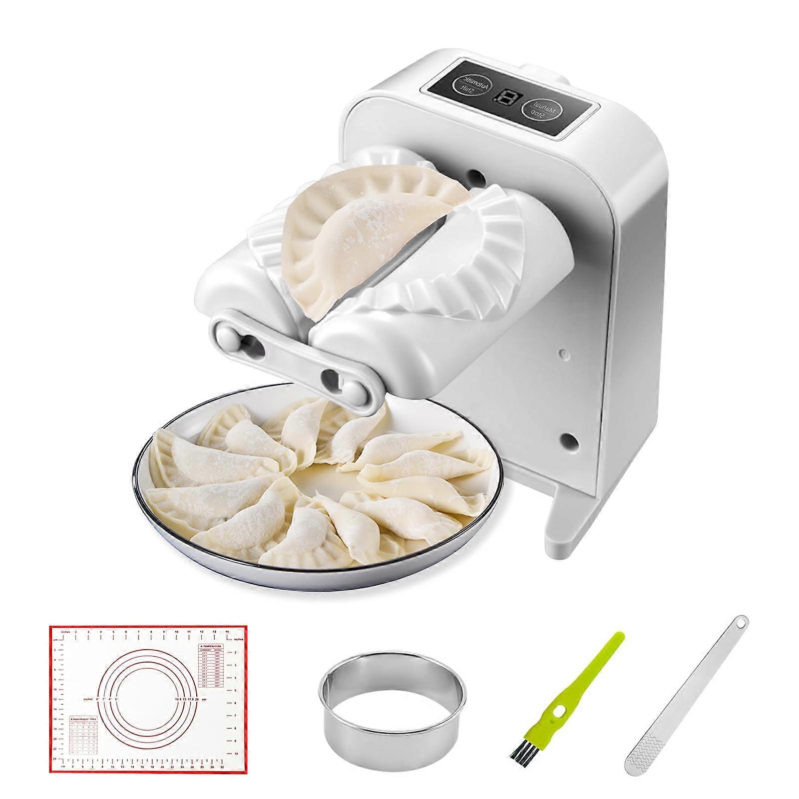 Automatic Dumpling Maker Machine with Dual Dough Press Tools, Quick Empanada Pierogi Maker for Home Kitchen