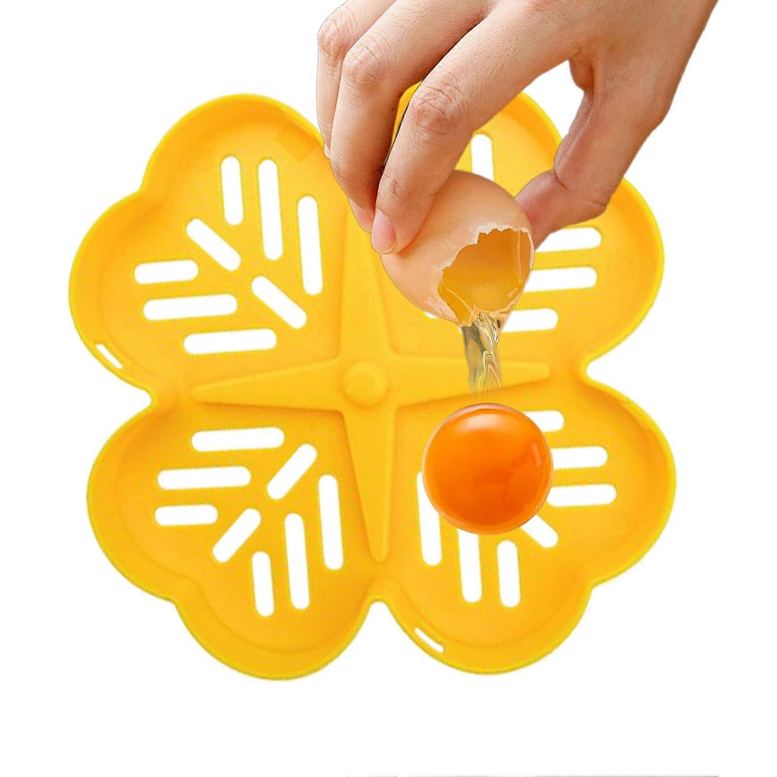 Egg Separator for Baking, 4 Grid Egg Yolk Separator with Quick Rinse Clean, Blue and Yellow