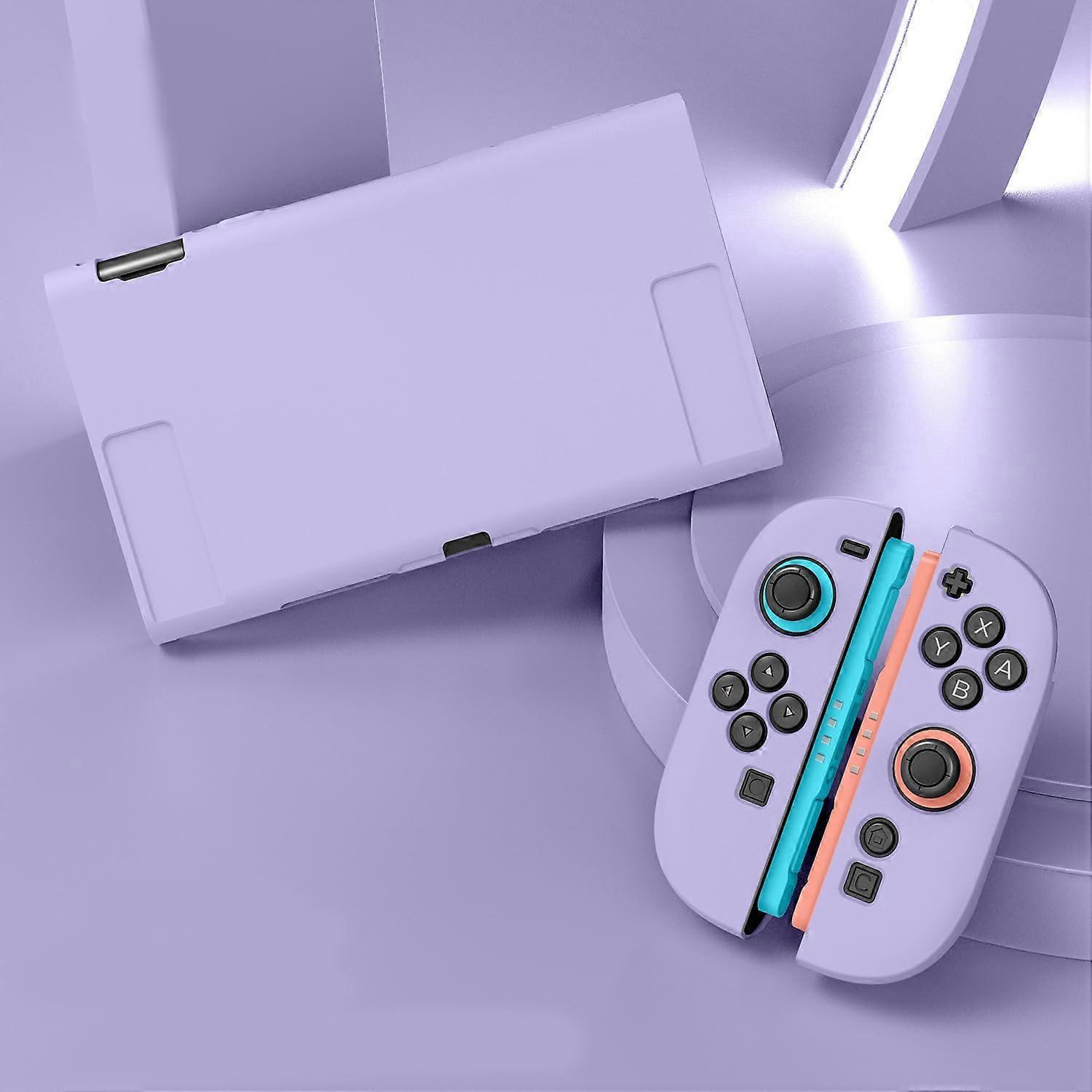 Dockable Case for Nintendo Switch 2 with FullBody Protection, Shockproof Cover and Screen Protector Purple