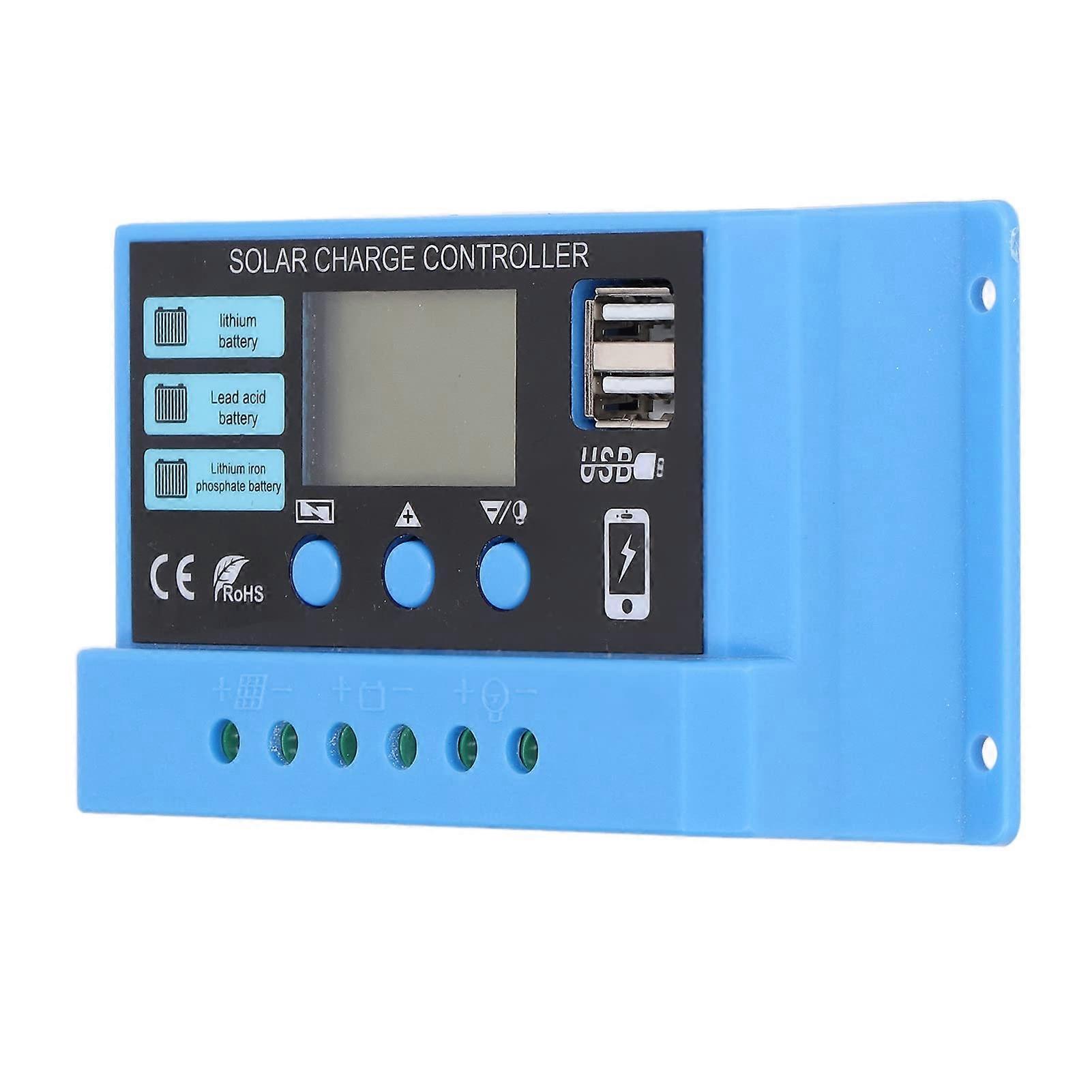 10A Solar Charge Controller 12V 24V with USB Output, PWM Regulator for Off Grid Solar Systems