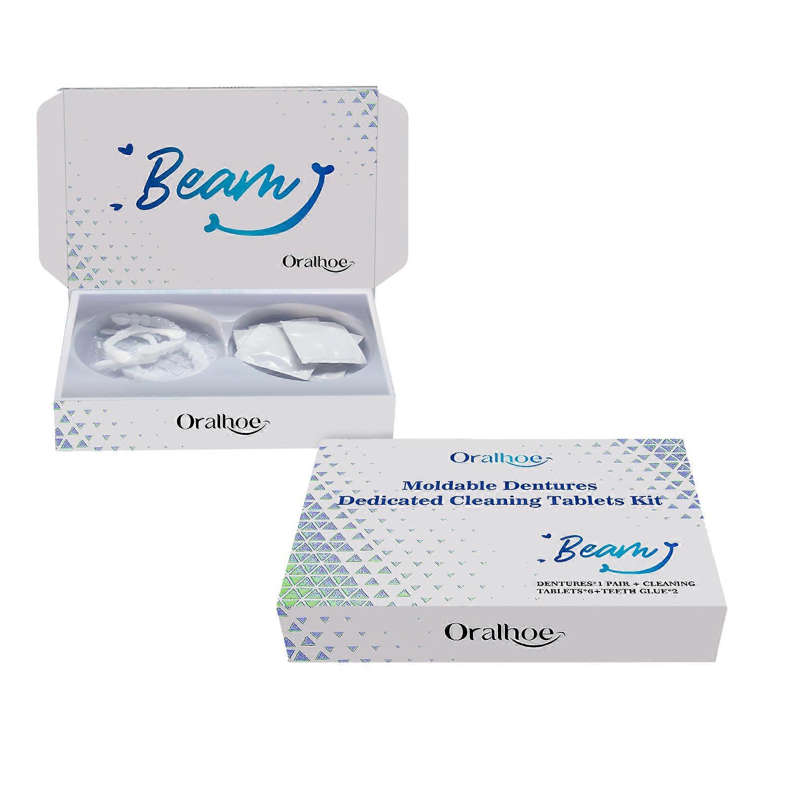 Oralhoe Denture Cleaning Tablets Set Comfortable Material Enhances Smile Appearance Denture Care