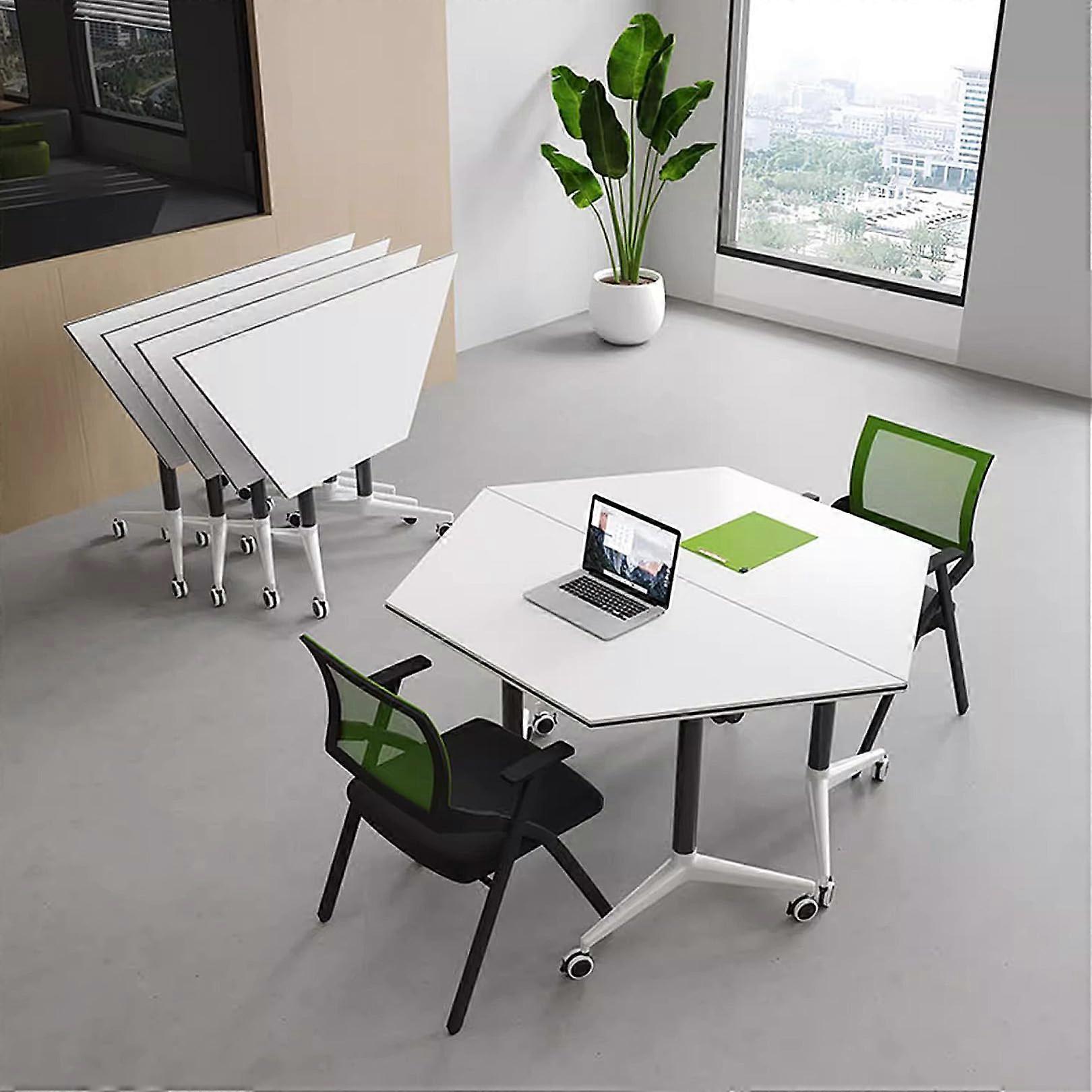 Folding Conference Table with 360° Lockable Wheels, Durable Frame, SpaceSaving Design for Office and Training Rooms