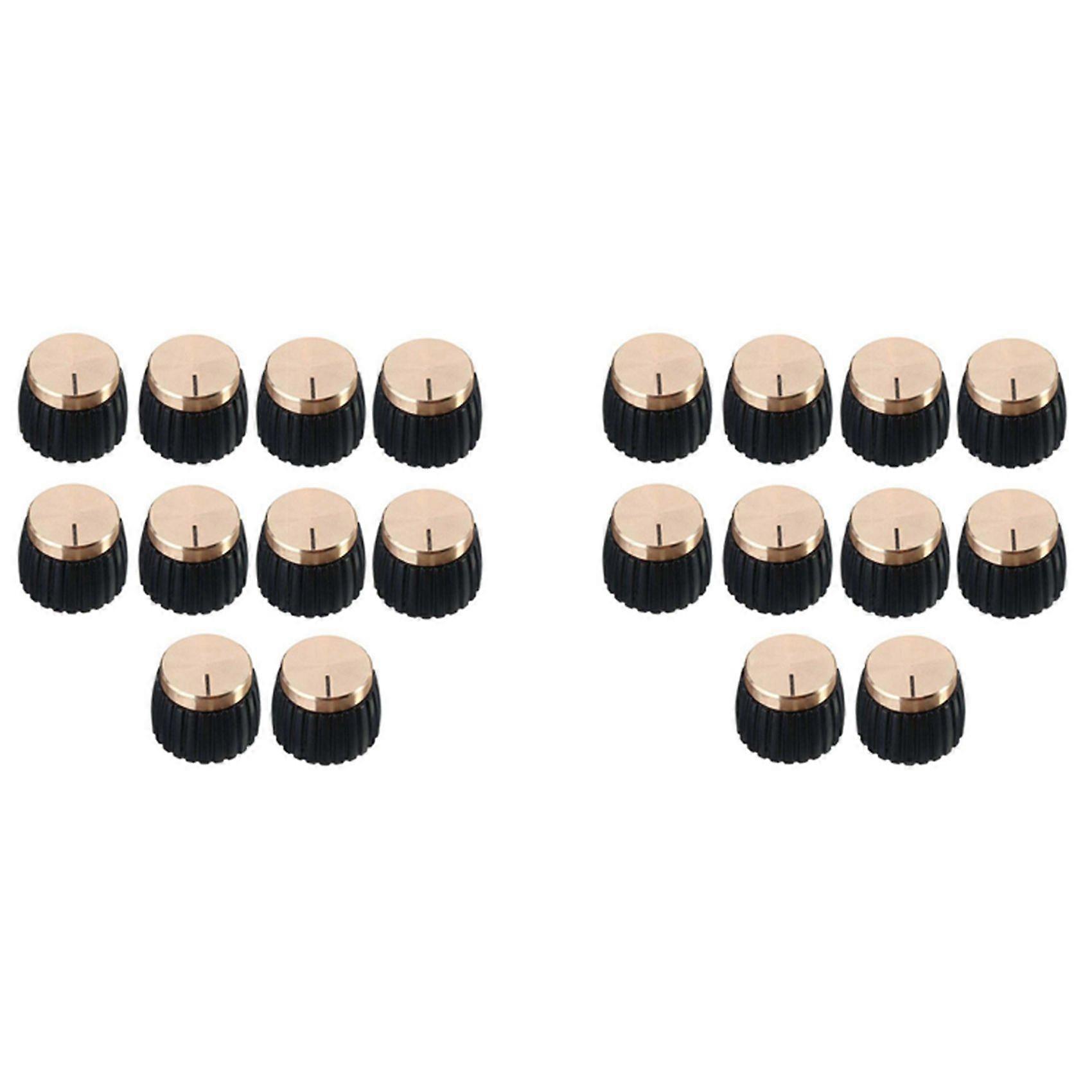 20Pcs Guitar AMP Amplifier Knobs Push-on Black+Gold Cap for Marshall Amplifier