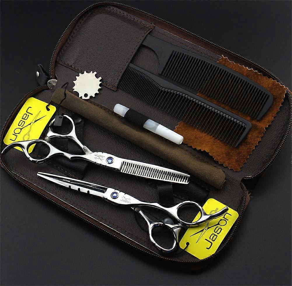 6 Inch Professional Hair Cutting Scissors Set with Thinning Shears, Sharp Blades, Ergonomic Grip