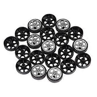 Plastic Roll 2mm Dia Shaft Car Truck Model Toys Wheel 20mmx6mm 120Pcs
