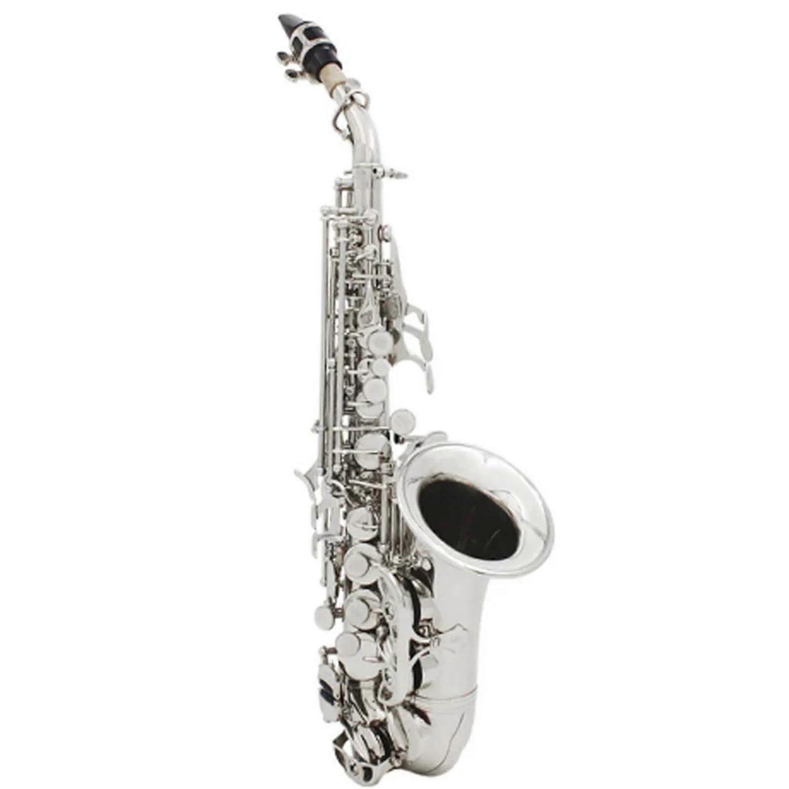 Bb Soprano Saxophone for Beginners Nickel Plated Brass with Case Strap Clear Balanced Tone