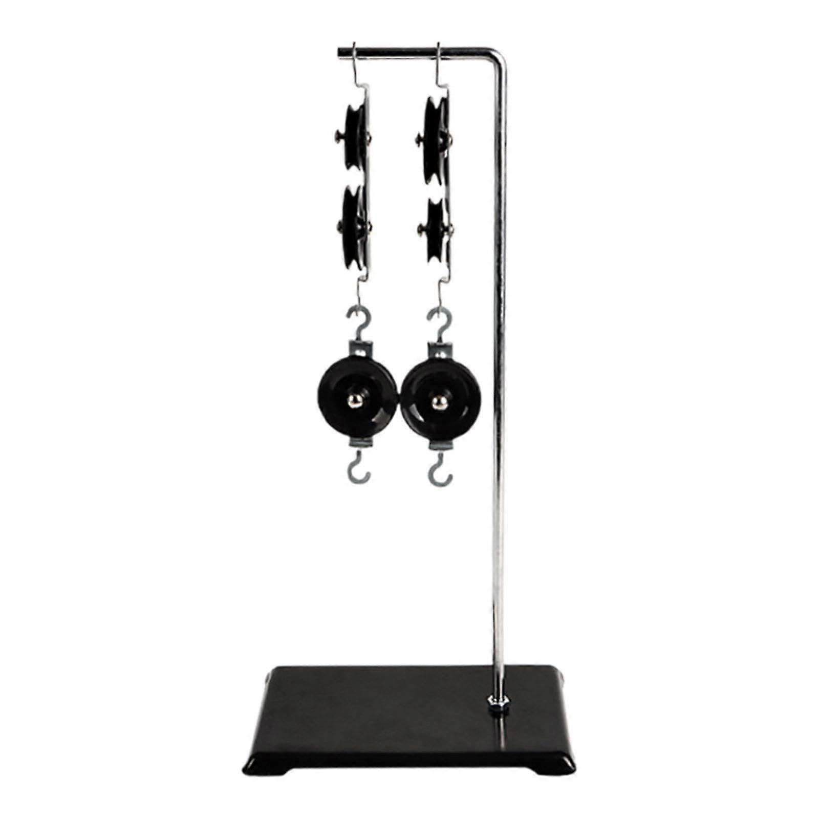 Physics Experiment Pulley Set with Stable Base for Science Lab Mechanics Study Durable Metal