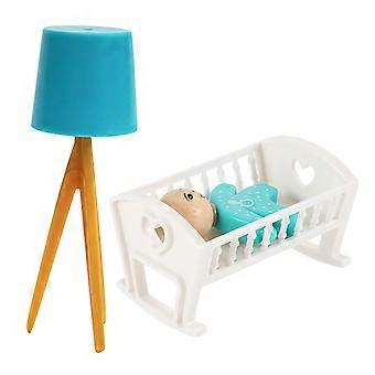 Miniatur-Puppenbett zur Aufbewahrung, 1 Set Puppenhausmöbel und Dekoration