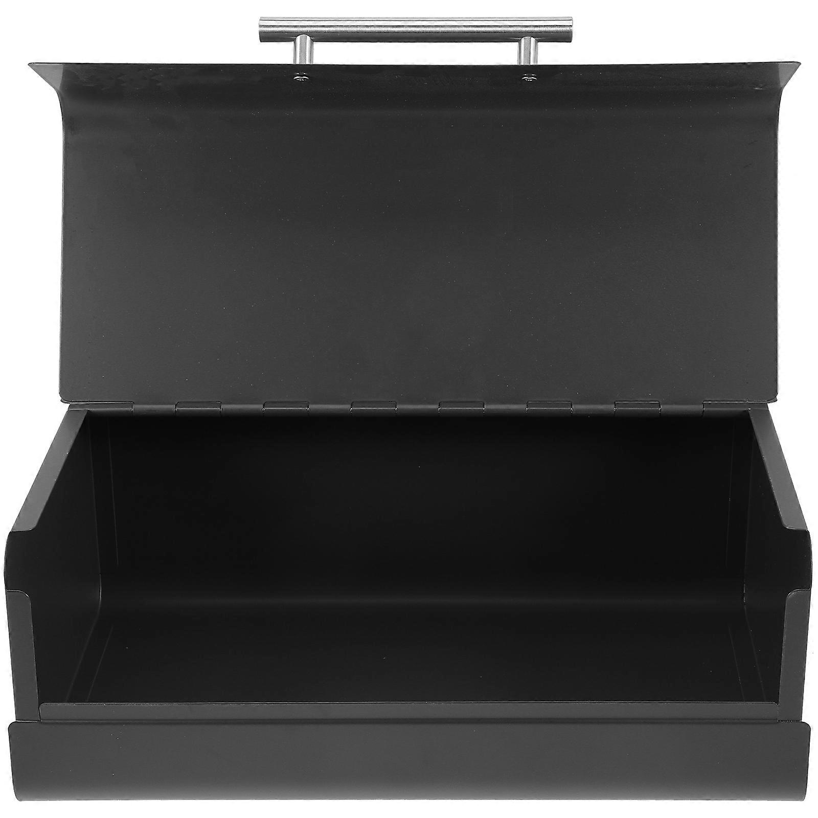 Black Iron Bread Holder for Storage Desktop Bread Box Household Container