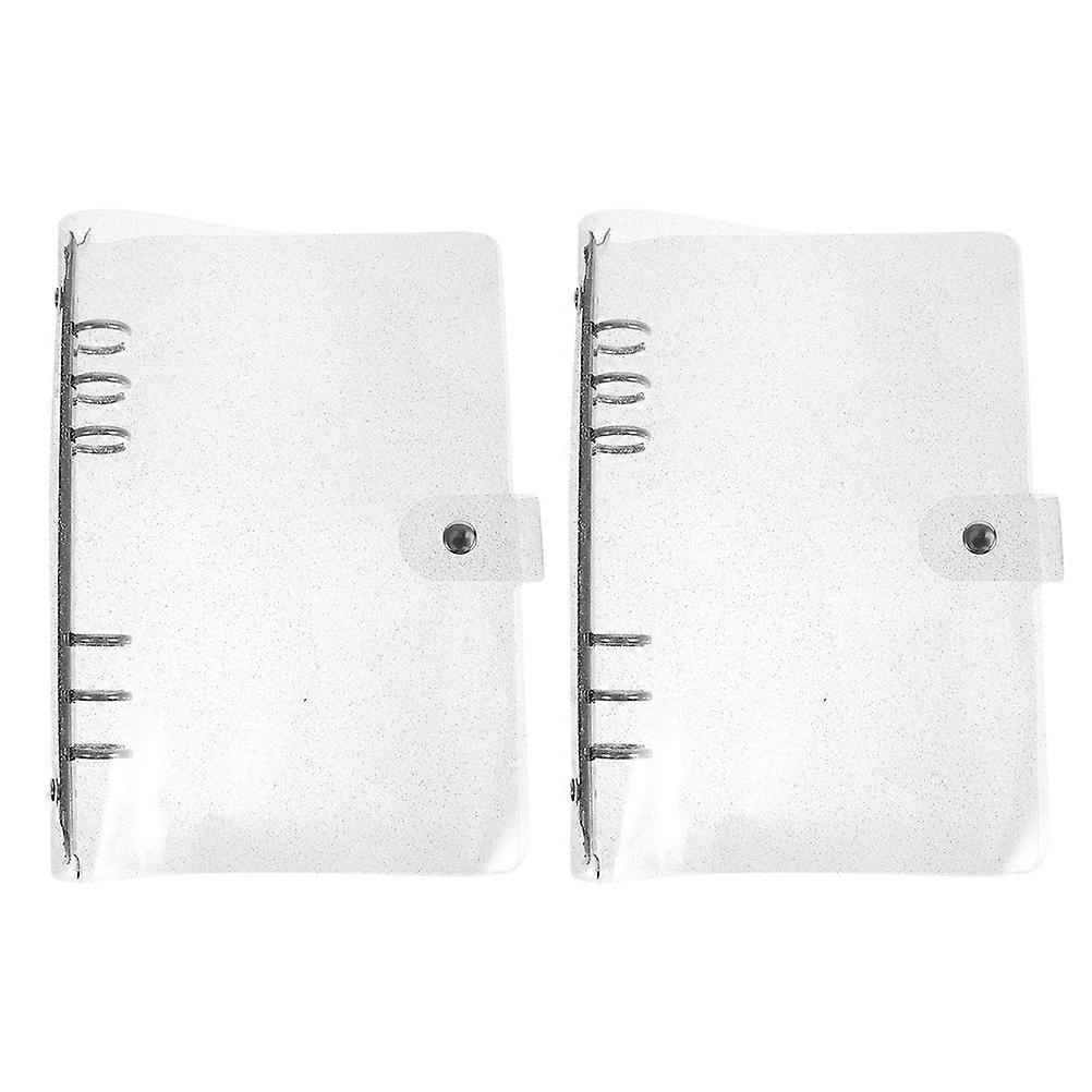 2Pcs Loose-Leaf Planner Shell Notebook Cover for Protection White PVC Binder