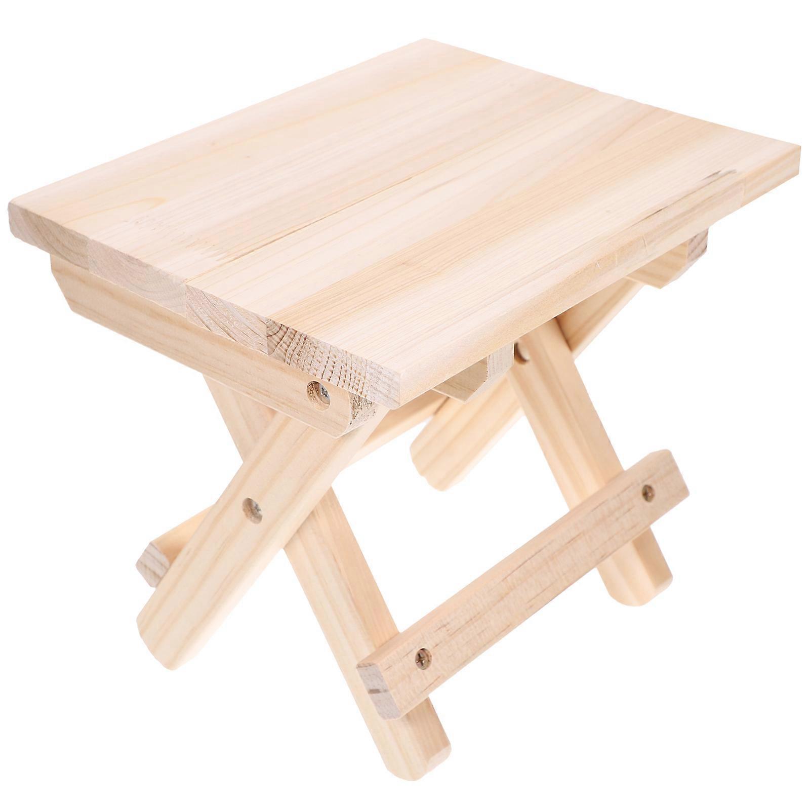 Folded Stool Solid Wood Stool for Shoe Changing 1Pcs Non-Slip Feature