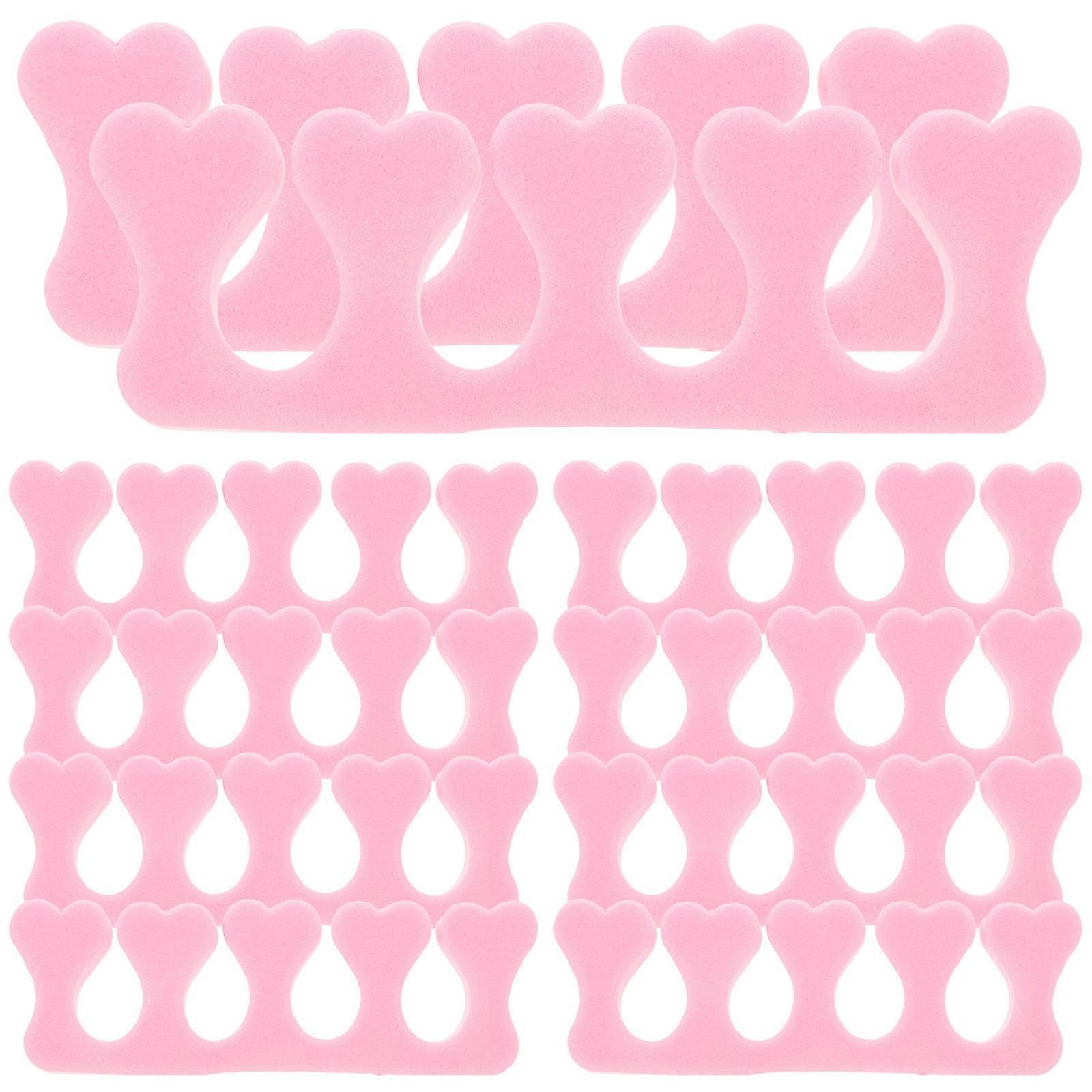 Nail Toe Separator Finger Toe Separators for Manicure 40Pcs Pink Set