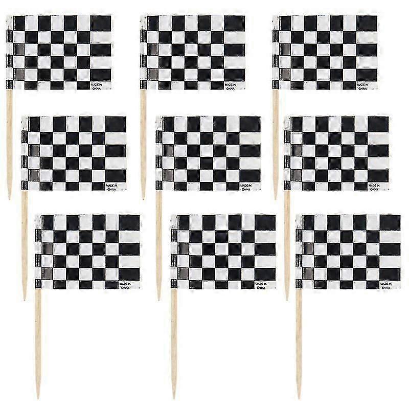 24pcs Checkered Cake Toppers-c