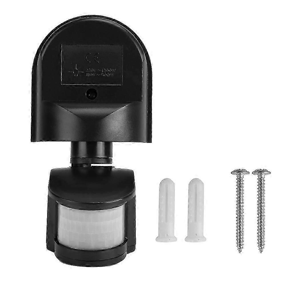 Waterproof Automatic PIR Motion Sensor Switch for Outdoor Security Wall Light 110-240V Black