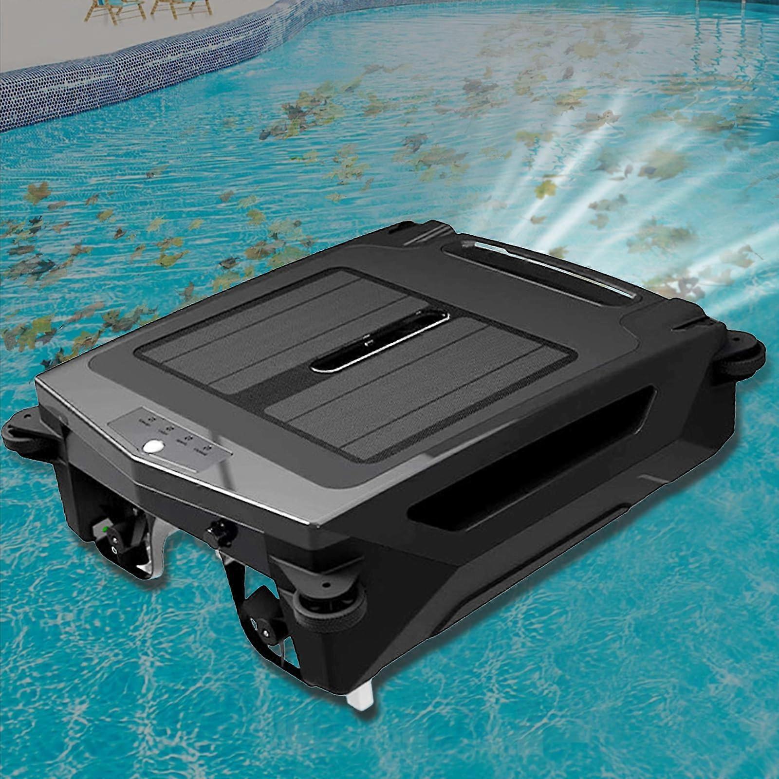 Solar Powered Automatic Pool Skimmer with Obstacle Avoidance and 400 Micron Filter for Leaves