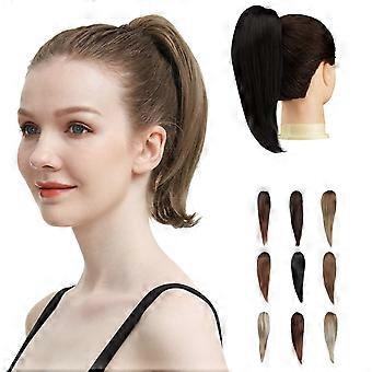 Ponytail Hair Extension 9' Synthetic Claw Clip for Short Hair, Natural Texture, Instant Volume