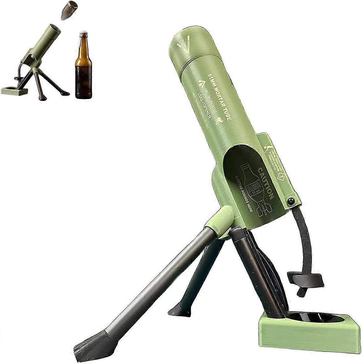 Beer Bottle Mortar Bottle Opener, Mortar Beer Bottle Opener Heavy-Duty Tactical Cap Launcher Hands-Free Push down Opener Men's Exclusive Space for Bar