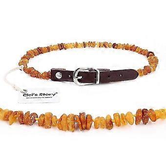 Amber Collar for Dogs and Cats with Adjustable Leather Strap - Lab Tested