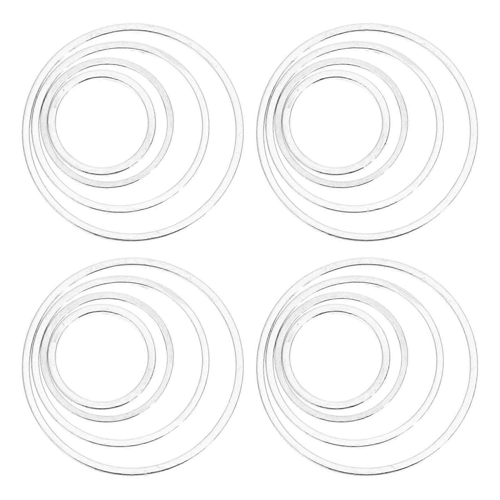 Earring Beading Ring Circle for DIY 240Pcs Silver Round Pendant Frames