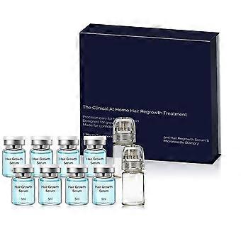 Kit de sérum avançado para crescimento capilar com carimbo de microagulhas, conjunto de sérum para cuidados com o couro cabeludo, sérum fortalecedor para nutrição diária do couro cabeludo.