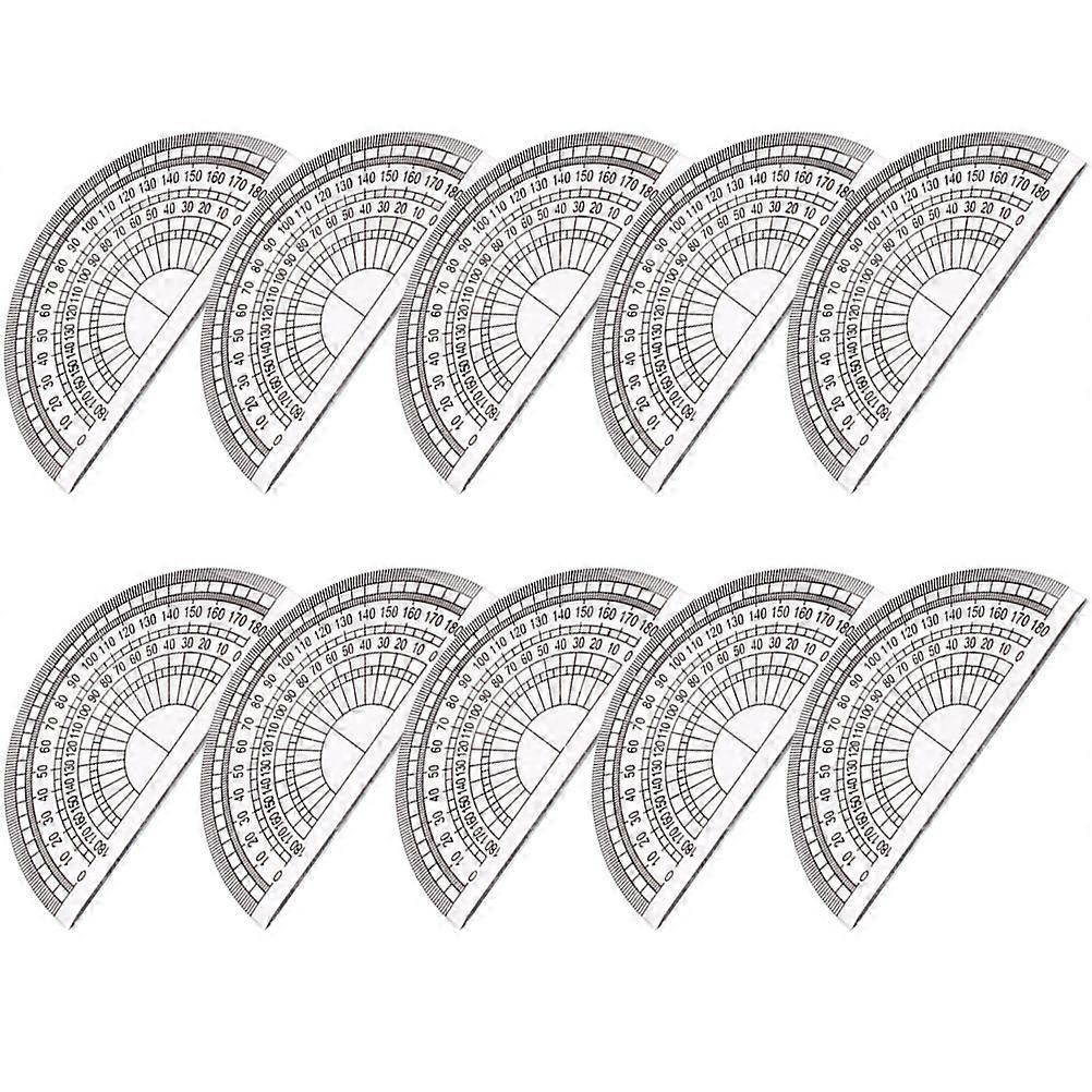Plastic Protractors Math Protractor for Measuring 10Pcs Transparent Tools