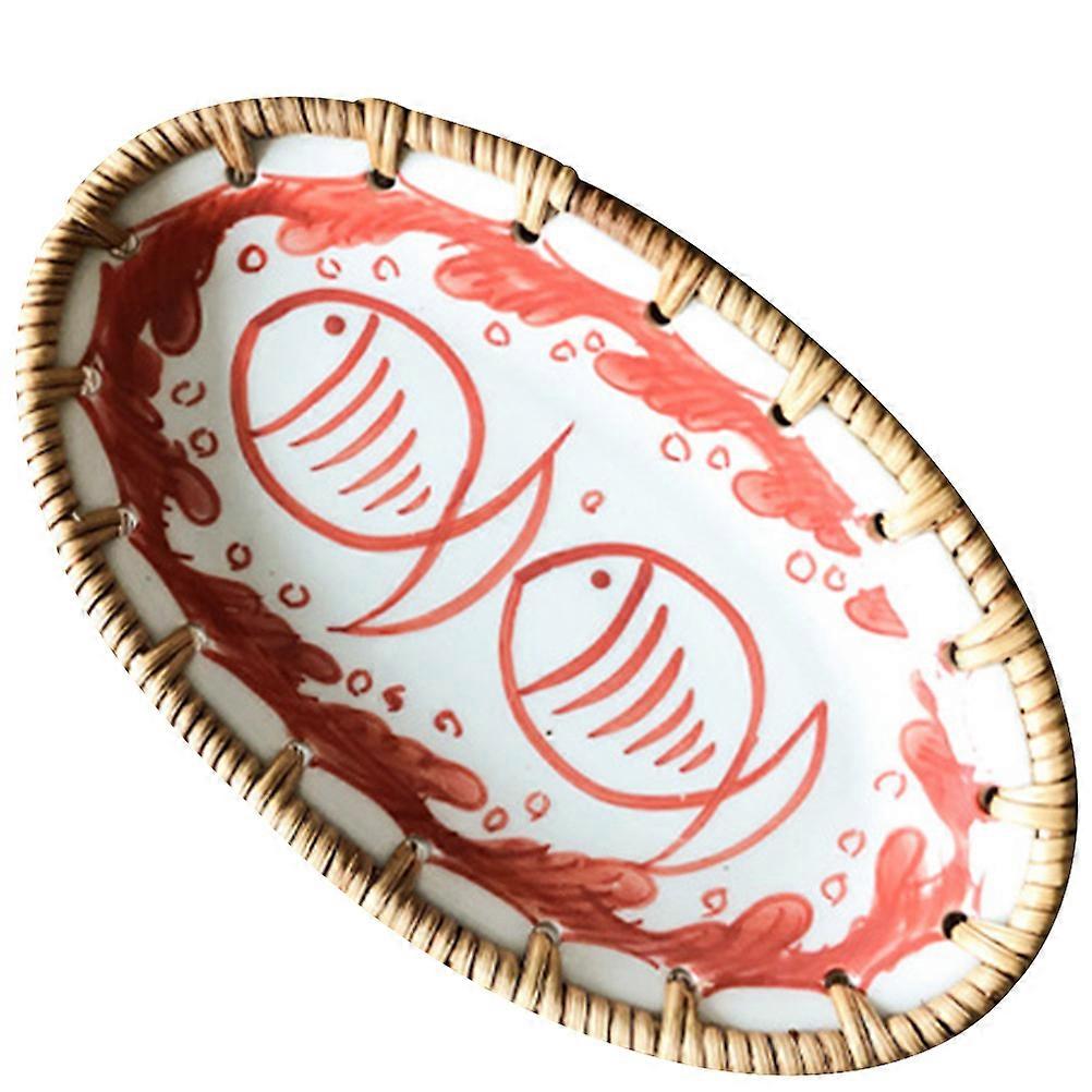 Rattan Fruit Tray Vietnamese Style for Storage Multi-Function Snack Tray