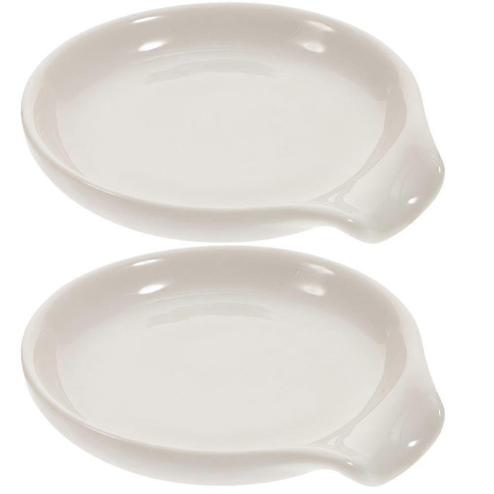 2Pcs Ceramic Spoon Rest Kitchen Scoop Holder Ceramic Scoop Rest Spoon Support