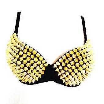 Women's Steampunk Bra With Spike Studs Rivet Party Club Rave Sport Bra Tops
