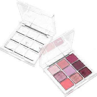Empty Makeup Palette Depotting Cases - 2pcs 9-Grid Empty Clear Blush Lipstick Box - Portable Makeup Organizer Storage Cases Highlighters Sample Eye Sh