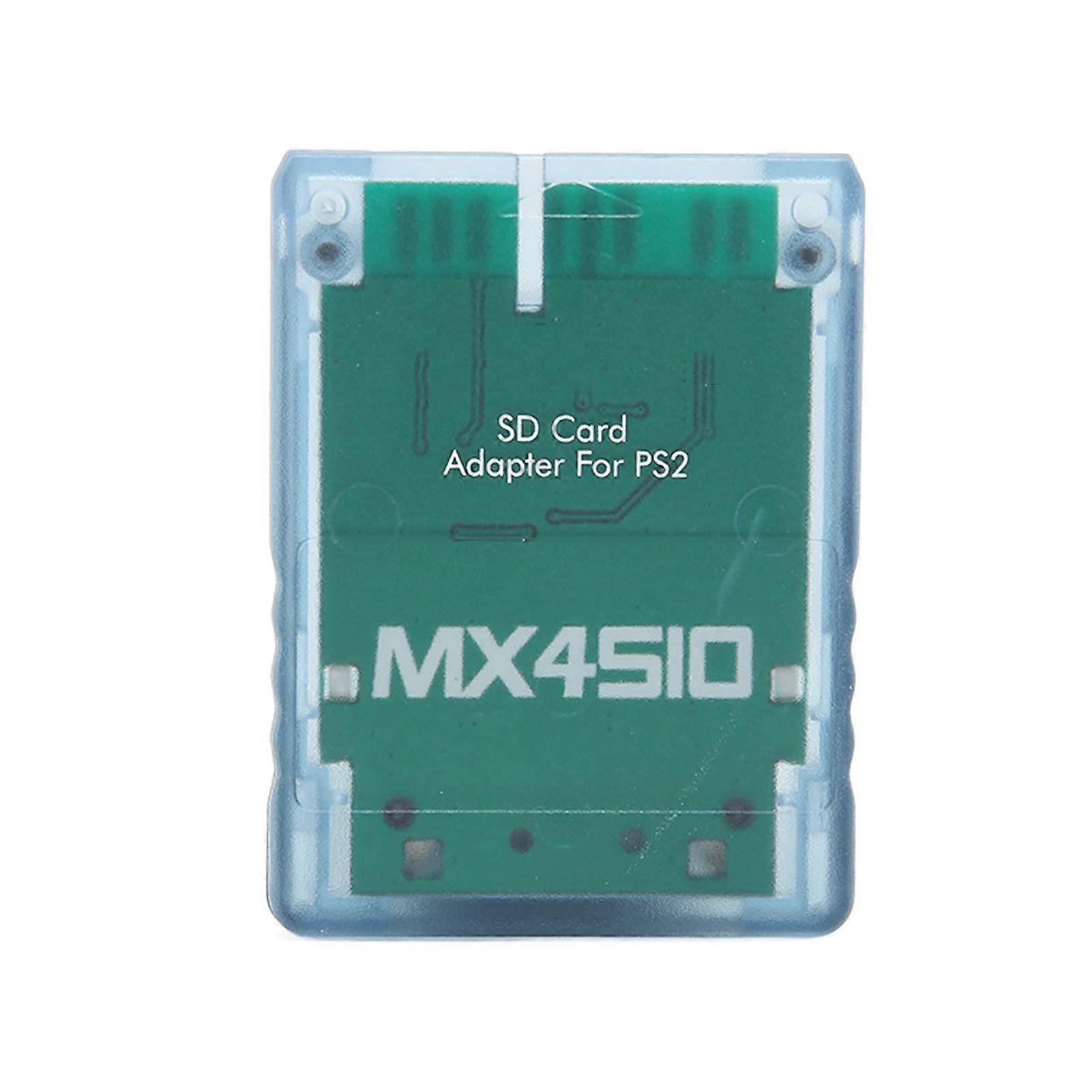 Storage Card Adapter Transparent Plug and Play Professional Game Console Memory Card Reader for PS2 Blue