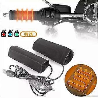 5V 2A Motorcycle Heated Handgrips 3 Gear USB Warmer Electric Heated Grip Cover Anti Slip Fast Heating Motorcycle Handlebar Parts