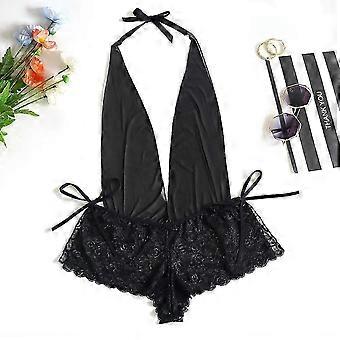 Women's Sexy Lingerie Lace See-through Sexy Jumpsuit Bodysuit Nightdress