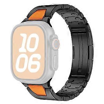 Correa de acero inoxidable con cierre en forma de H para Apple Watch Ultra 3 2 1 (49 mm), Series 11 10 (46 mm), 9 8 7 (45 mm), SE3 SE2 SE 6 5 4 (44 mm) y 3 2 1 (42 mm).