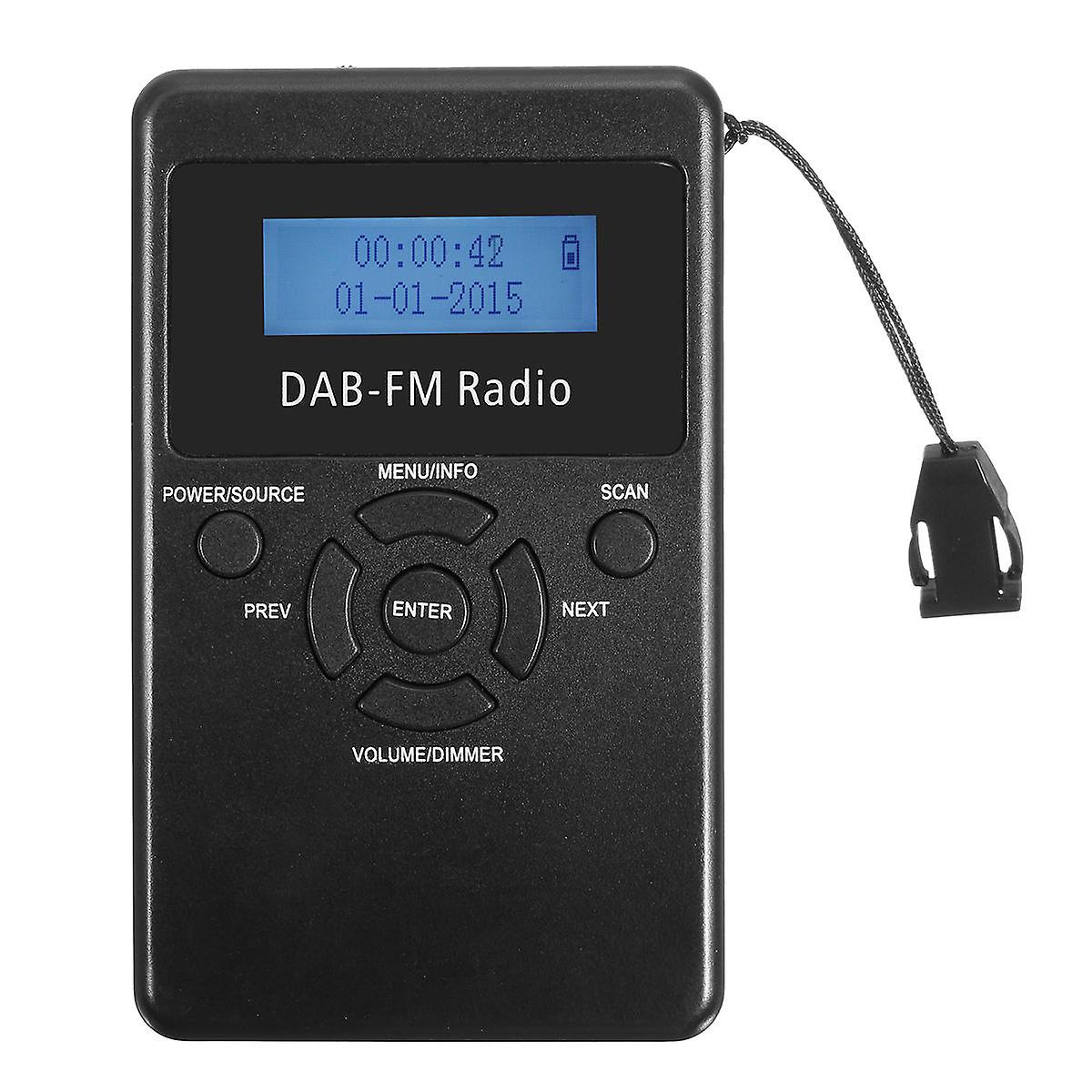 Fm/dab Radio Portable Digital Audio Broadcasting Rechargeable Receiver Headphone