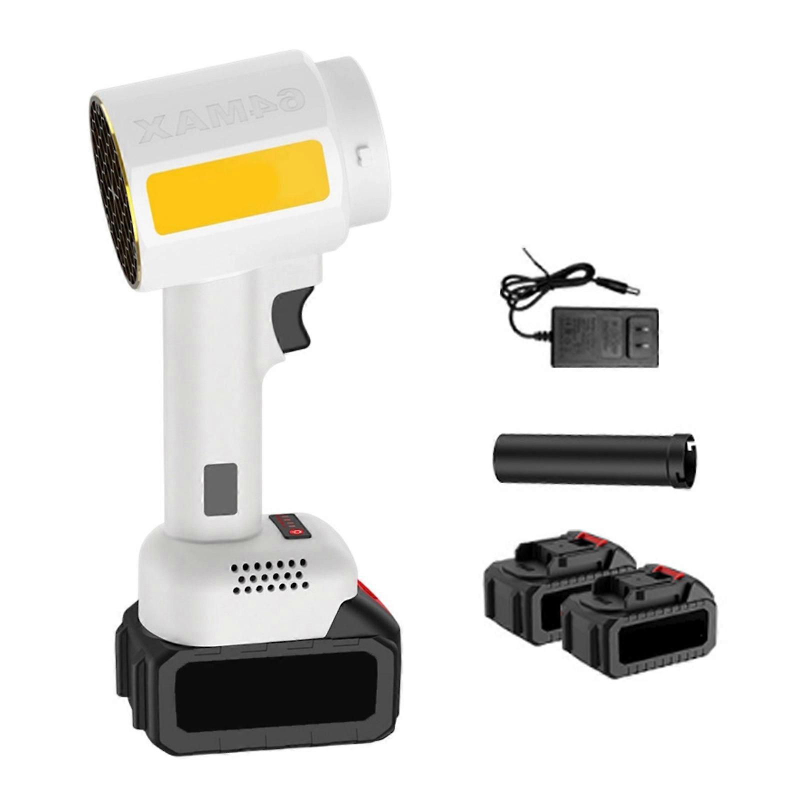 Strong Mobile Blower Ergonomic Plan 2 Replaceable Batteries Efficient Dust Removal Equipment  Yellow