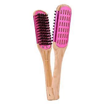 Haarbürsten-Kamm-Glätteisen Entwirrer V-Form für Haarstyling-Salon Home Rose Red-CE