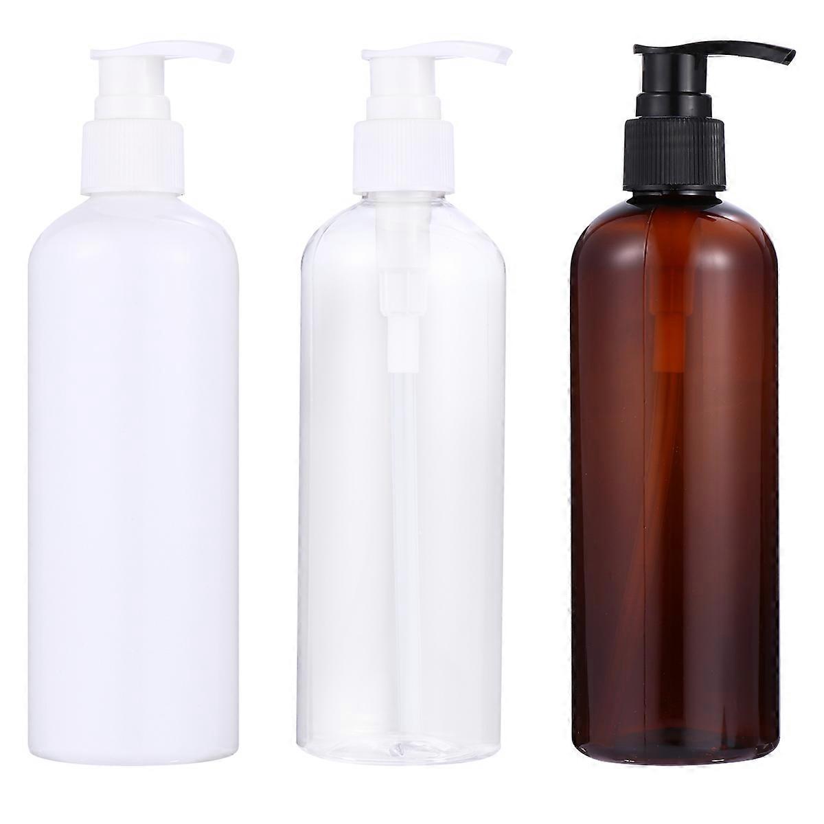 Pump Bottle Plastic Liquid Dispenser Bottle for Storage Use 3Pcs