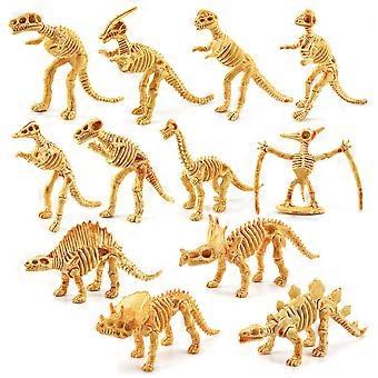 12Pcs Mini Dinosaur Skeleton Figures Set  Realistic PVC  Dinosaur Models Including Triceratops, T-Rex, Pterodactyl, and More  Educational Toys & Decor