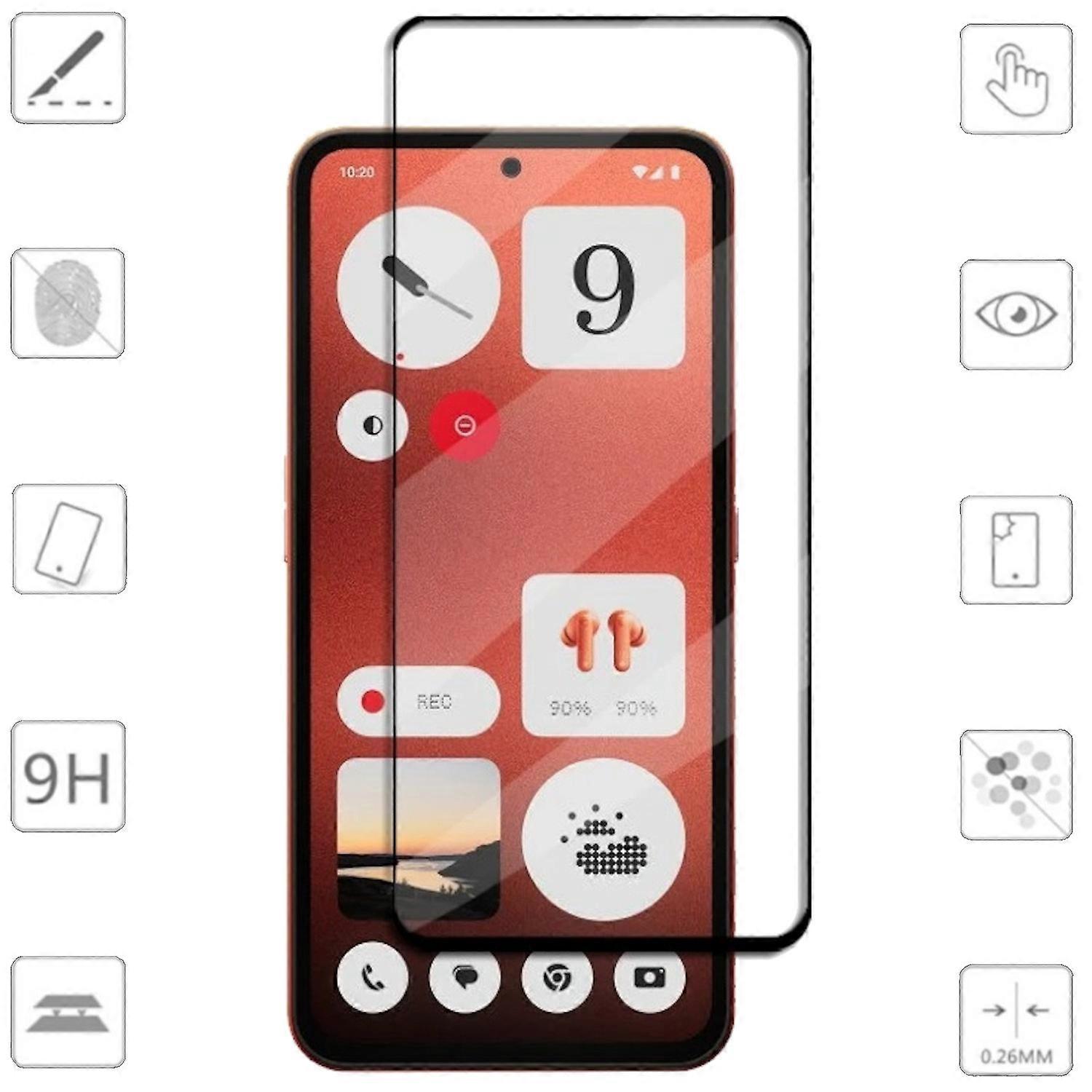 For Nothing CMF Phone 1 1x 3D Display Full LCD H9 Tempered Glass Film Side Protection
