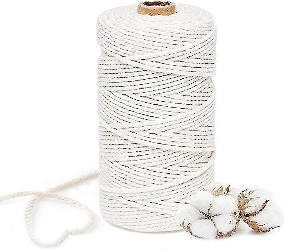 Hilo de algodón macramé 3 mm x 200 m Cuerda de macramé Cuerda de algodón de macramé Cordón de macramé.Para tejer
