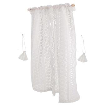Miniature Dollhouse Curtains White Fabric Window Drapes compatible with Dollhouse