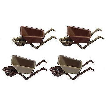 4stk Miniature Trillebør Modeller Micro Garden Scene Layout Rekvisitter Mini House Decor