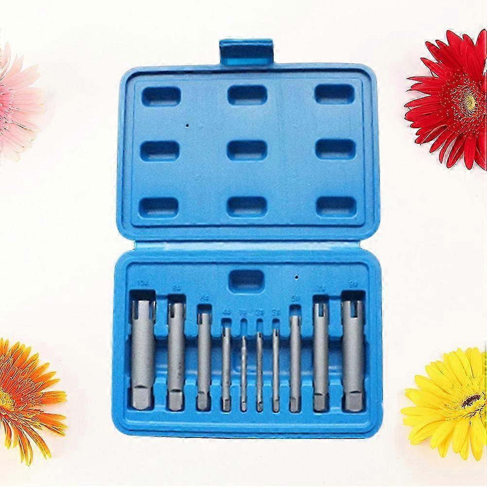 10PCS/Set Tap Extractor Portable Broken Tap Extractor Metal Processing Tool(Silver)