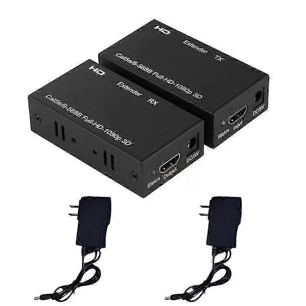 60M Extender RJ45 -Compatible Extender 1080P Signal Network Extender CAT5/6 LAN Extensor US PLUG