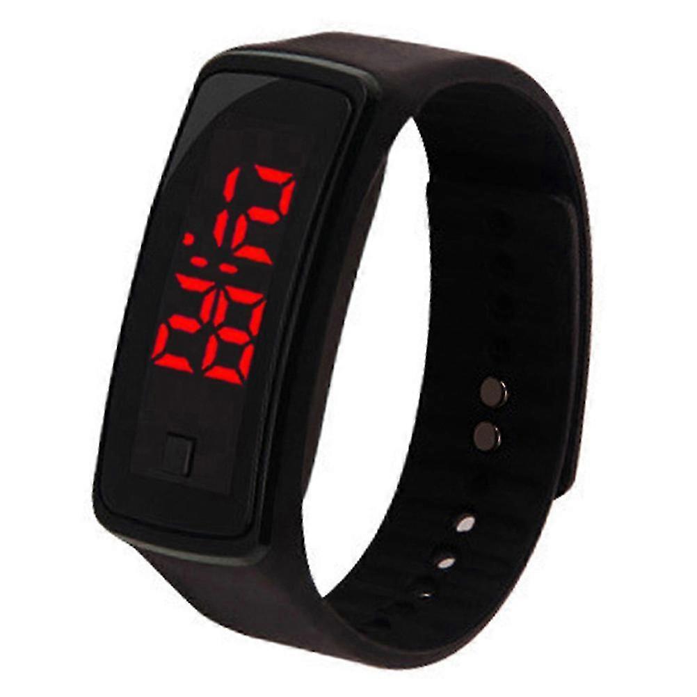 Mens Digital Watches Rectangular Time Display Date Display Power Saving Mode Test Light Function Time Setting Silicone 1Pack