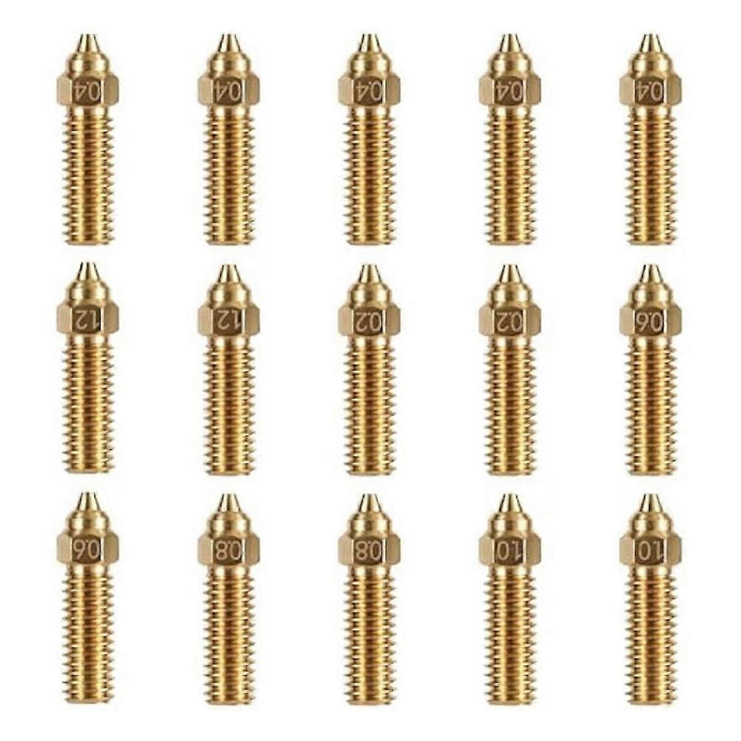 15Pcs Brass Nozzles Kit, K1 Nozzle Kit for 3D Printer Nozzle Kit