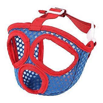 Muselière pour chien à museau court, en maille polyester respirante, anti-morsure et anti-aboiements, pour bouledogue français et chien à face plate, rouge et bleu, tailles S, M et L.